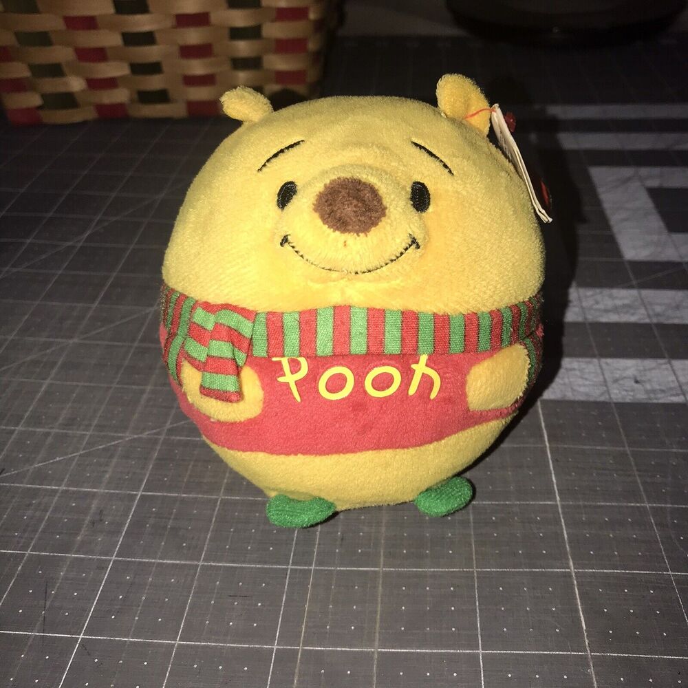 Ty Beanie Ballz Winnie the Pooh Bear Disney Plush Stuffed Animal Toy Scarf 4.5”